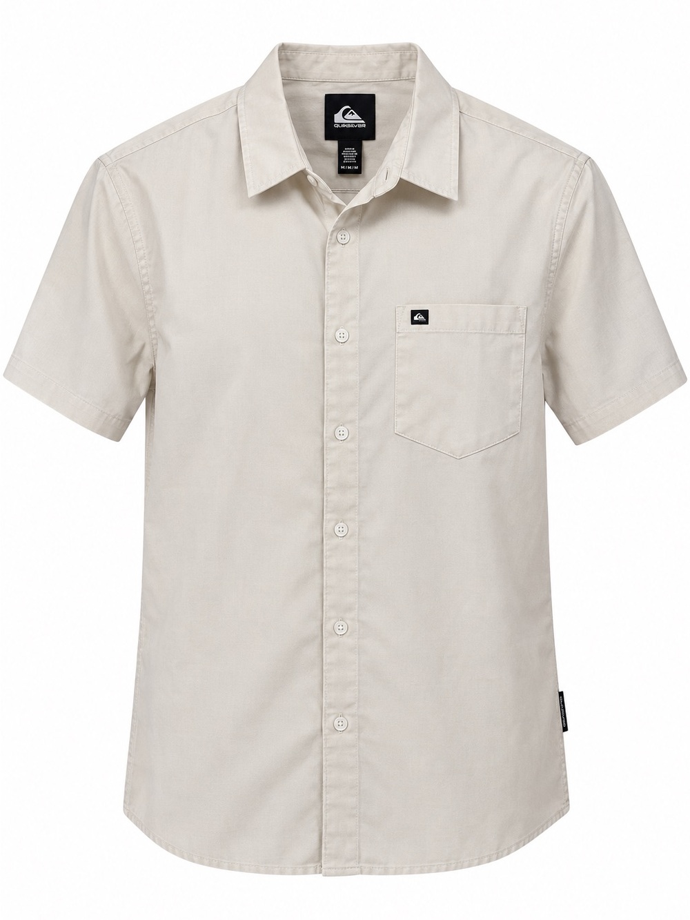 NWT Quiksilver Men’s Short Sleeve Button Up Shirt Silver Birch Size M